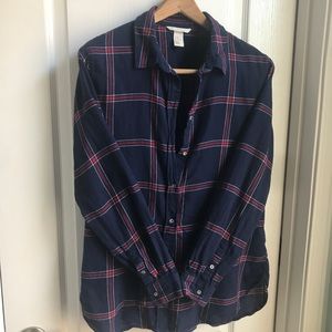 H&M Plaid Long Sleeve Shirt